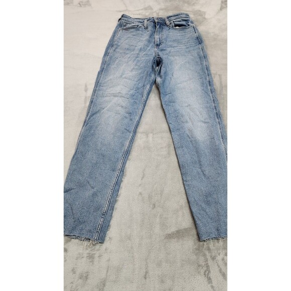 Hollister Ultra High Rise mom jeans Women Size 5L 27 x 29 blue denim jeans - Picture 2 of 9